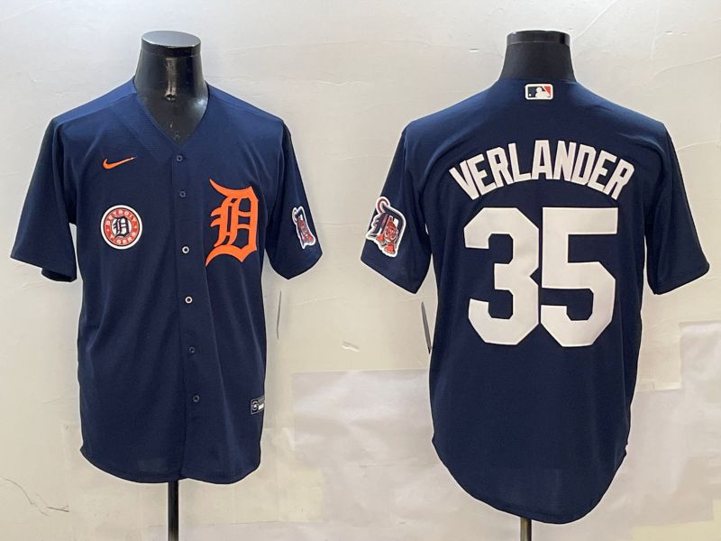 Men Detroit Tigers #35 Verlander Drak Blue Game 2025 Nike MLB Jersey style 3115